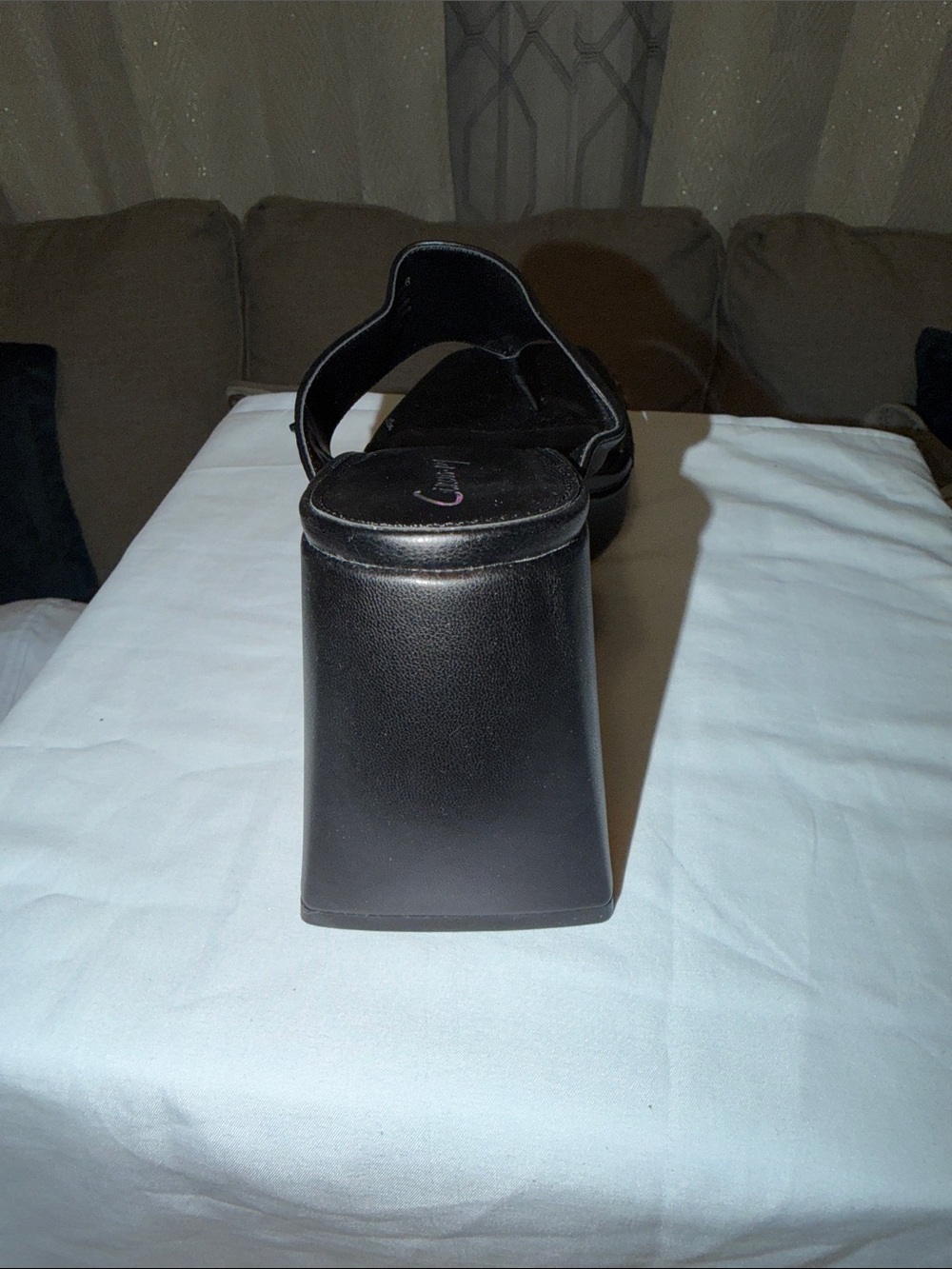 Circus by Sam Edelman Black Wedge Thong Sandal — Smooth Slip-On - Picture 3 of 7